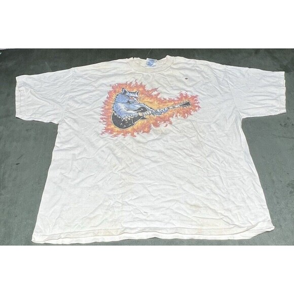 BB King Blues Fest 2001 Festival Tee White XL Cool Cat Guitar Guy Hiatt Castro - Picture 1 of 3